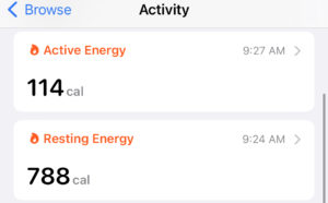 active and resting energy shown on apple watch